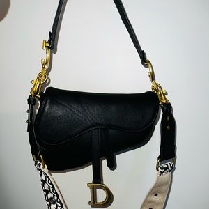 Black and Gold Saddle Bag